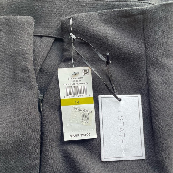 Women’s Wide Leg Pants Pleated High Waist Ankle 1.STATE Trouser Size 14 - Picture 5 of 9